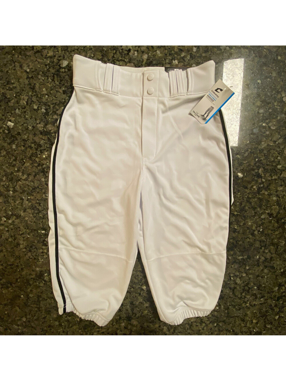 Champro Adult Baseball/Softball Knicker Pants White/Black Piped, Size S